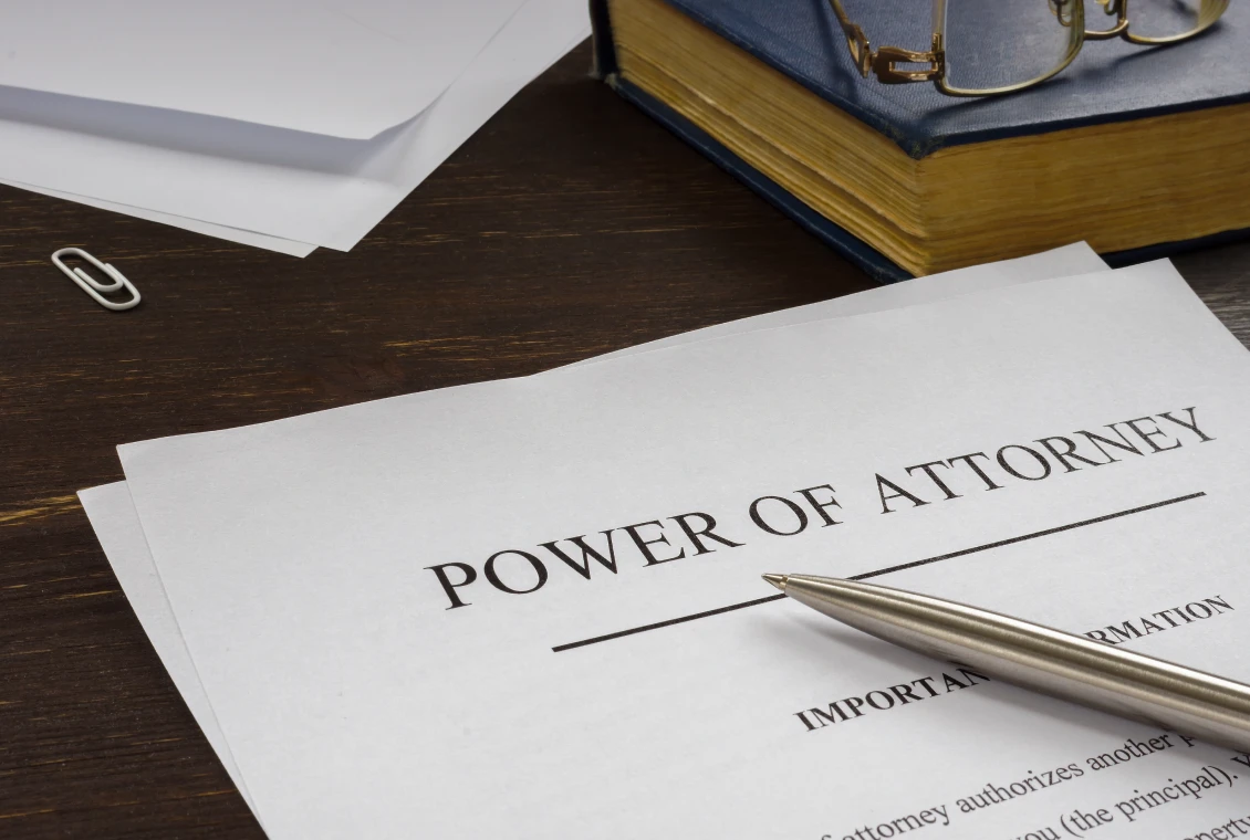 Power of Attorney document on desk